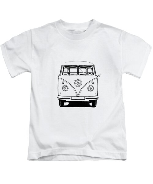 Hippie Van Camper Large Print Kids Children's T-Shirt Camping Peace Symbol